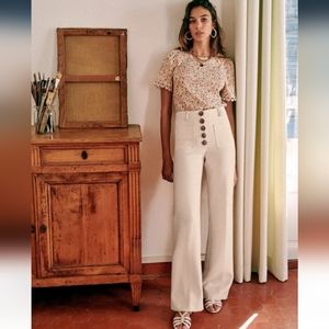 NWT Sézane Chuck Trouser Ecru